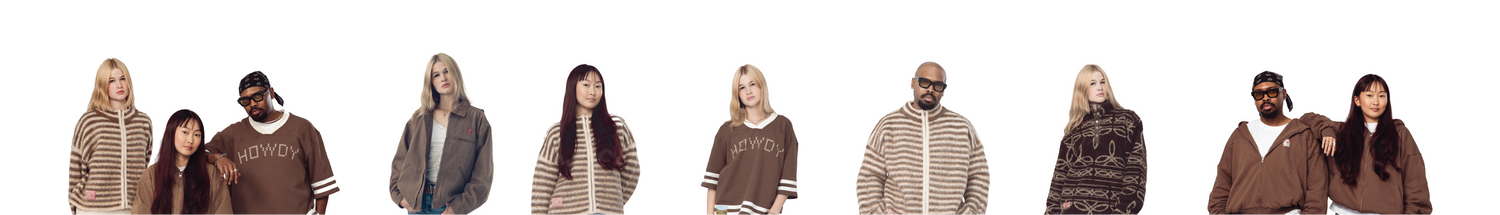 Promotional image for The Canary Capsule Collection with a model and people wearing clothing.